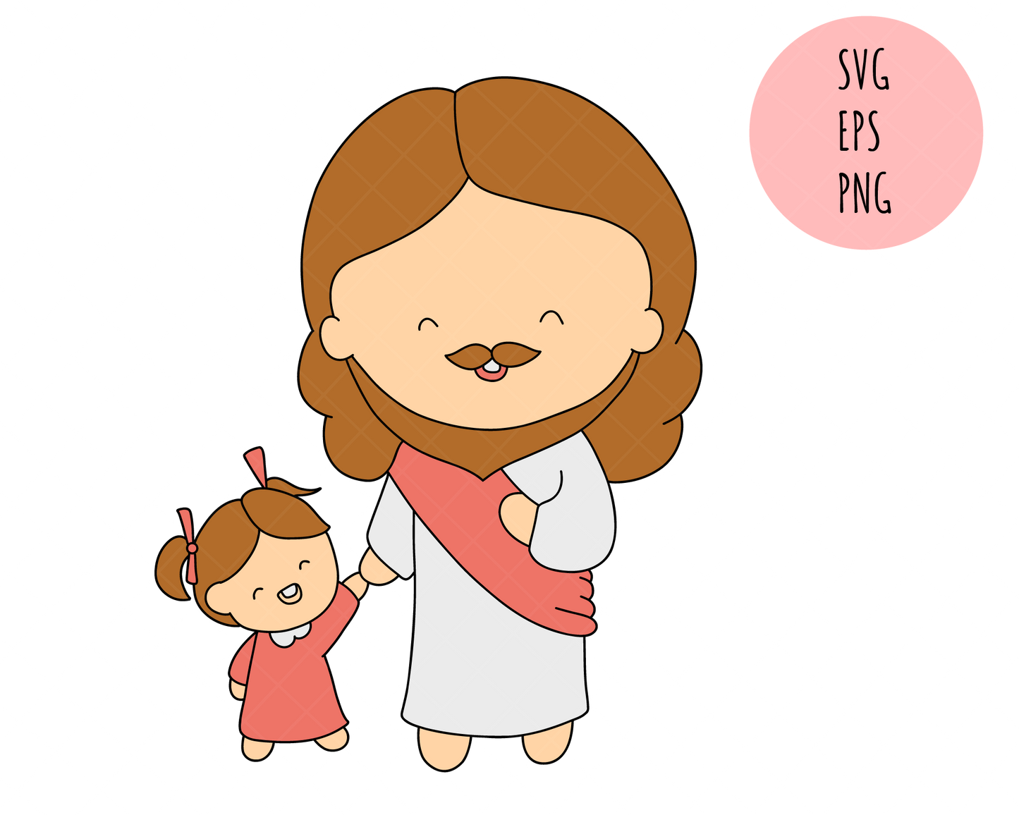 Jesus cartoon clipart set .