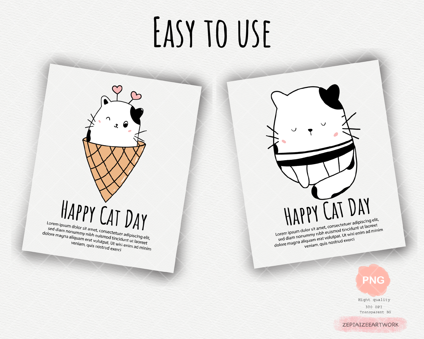 cat international day clipart.