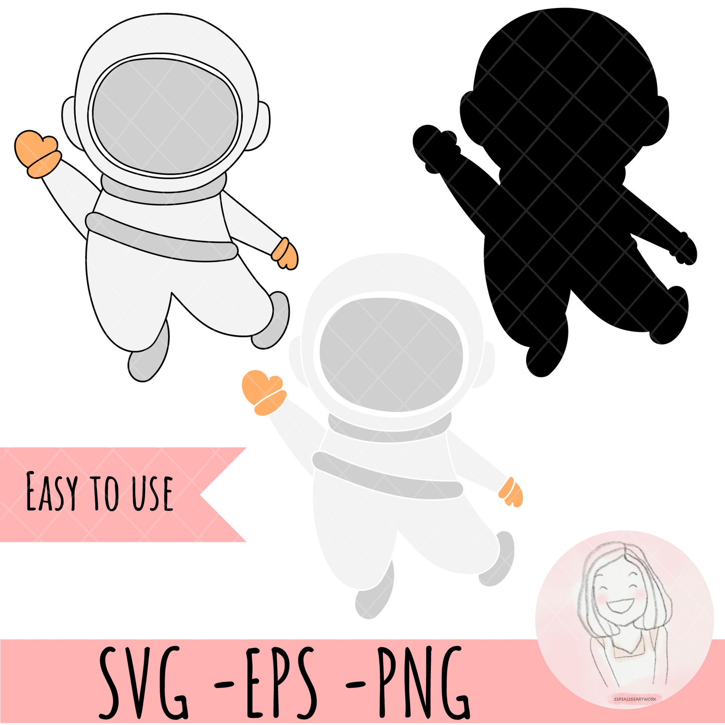 นักบินอวกาศนักผจญภัยในอวกาศ: การสำรวจ Sci-Fi แห่งอนาคต SVG, EPS, PNG