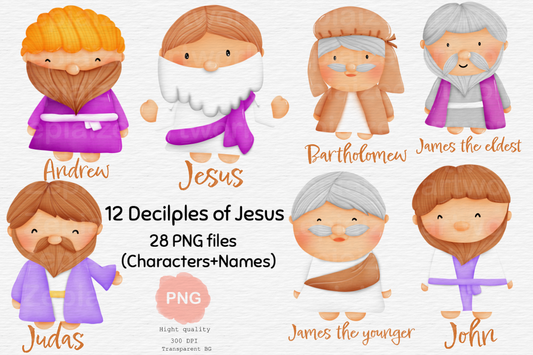 Jesus and Deciples for Bible Class (clipart)