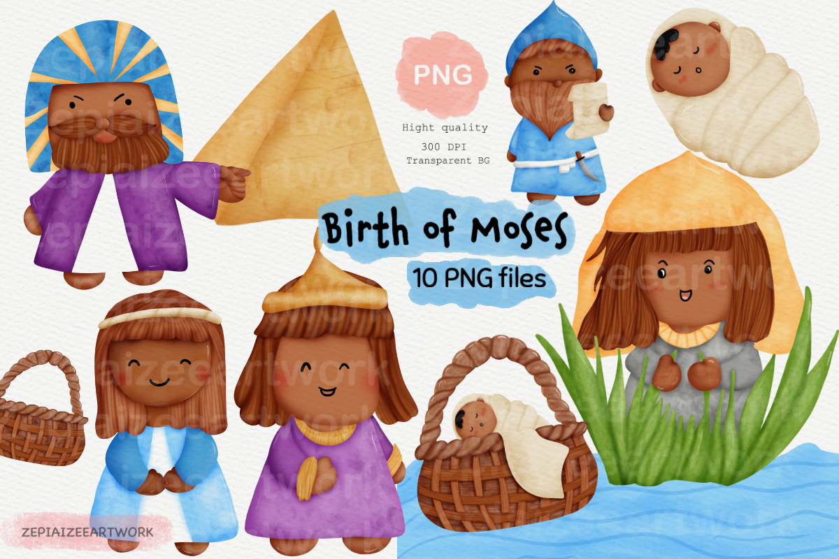 Birth of Moses Clipart,Bible Story Clipart