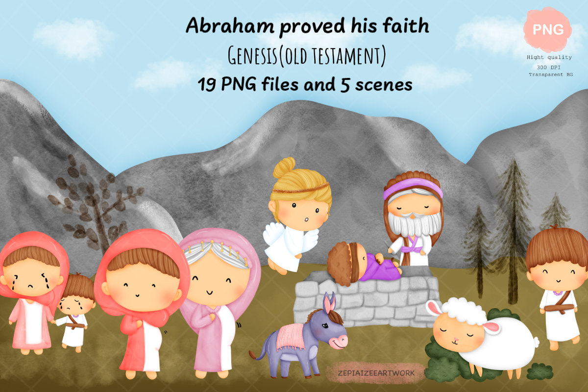 Abraham proved his faith clipart.God's promise from genesis Old Testament.