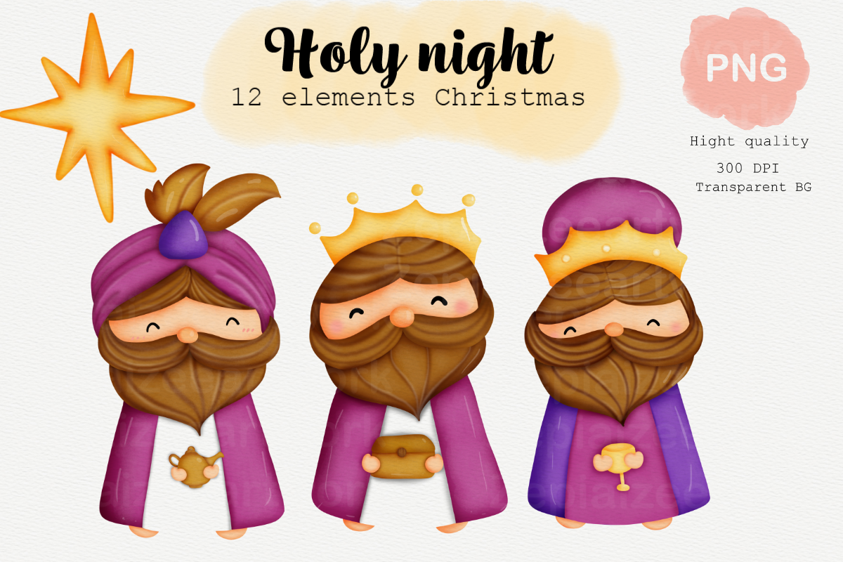 Christmas Clipart Holy Night Baby Jesus.